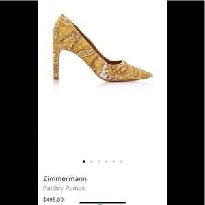 ❤️Zimmerman Paisley Pumps in Yellow.  Size 37